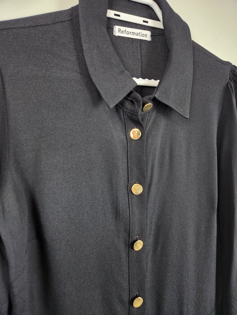 Reformation Hugh Long Sleeve Shirt Dress Preppy Dark Academia Size 6 Office Prep - Picture 6 of 14